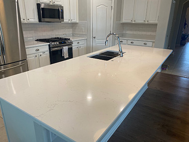 Kitchen Sink Counter White Stone Remodel